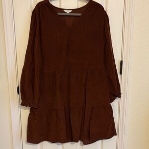 Time and Tru Rich Brown corduroy dress